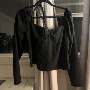 Abercrombie & Fitch Black Long Sleeve Blouse